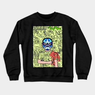 Unveiling the Digital Mona Lisa: NFT Character - MaleMask Doodle on TeePublic Crewneck Sweatshirt